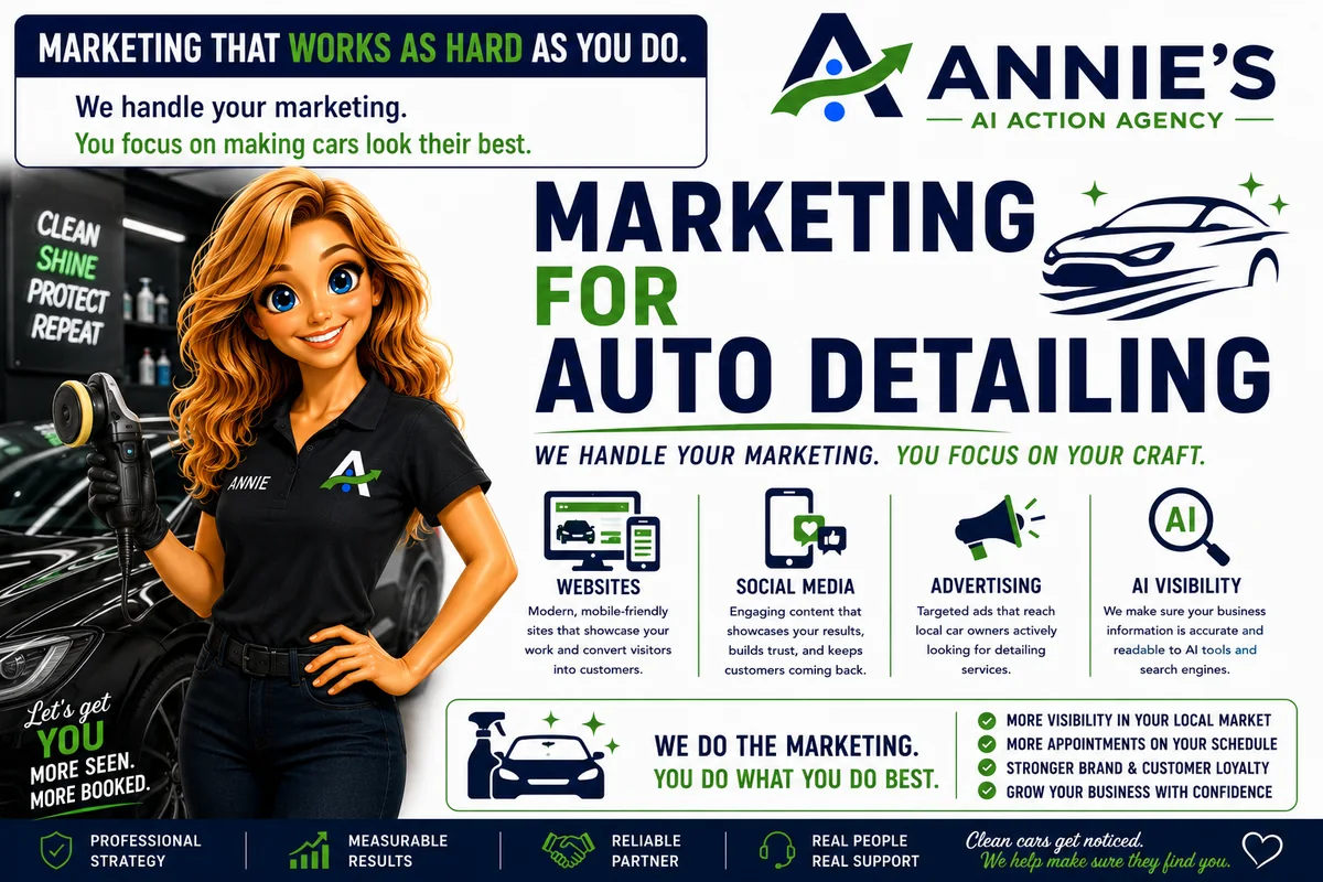Annie's Action AI marketing for auto detailing