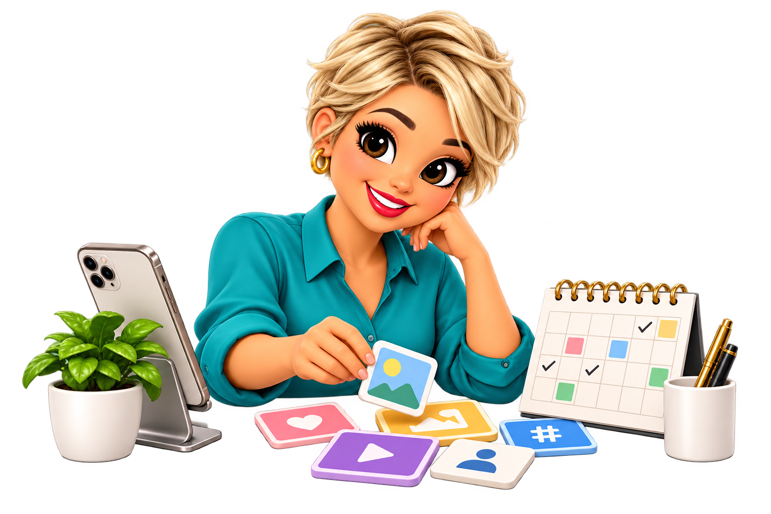 Annie illustrating Social Media