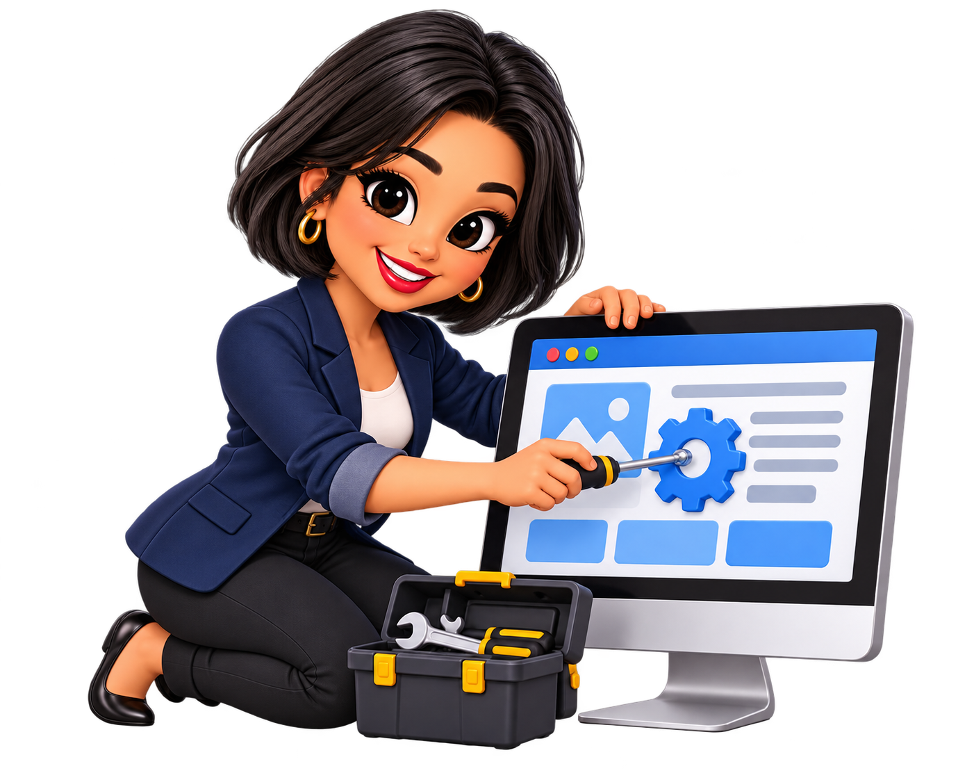 Annie illustrating Your website isn’t producing.