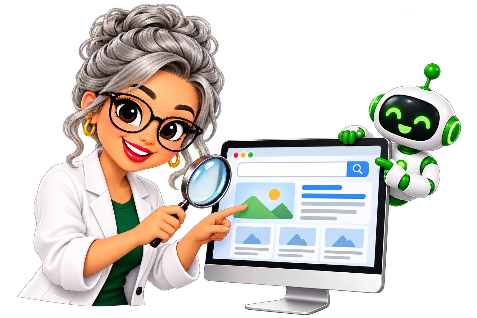 Teacher Annie explaining website optimization