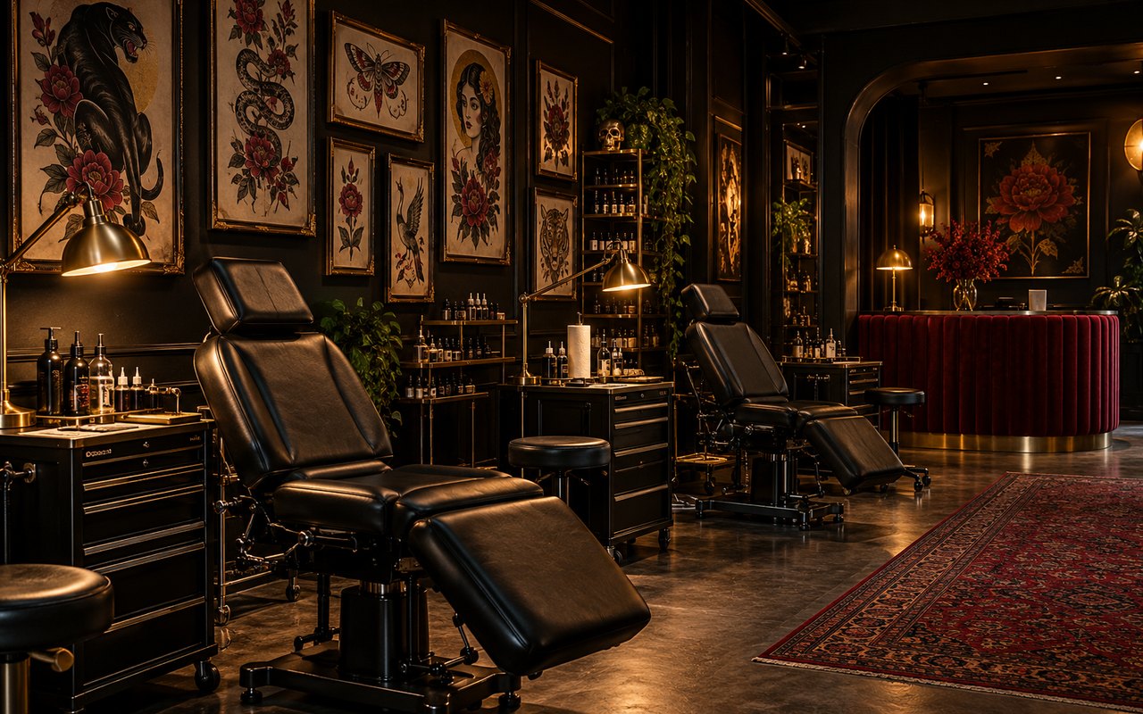 Inside the tattoo shop