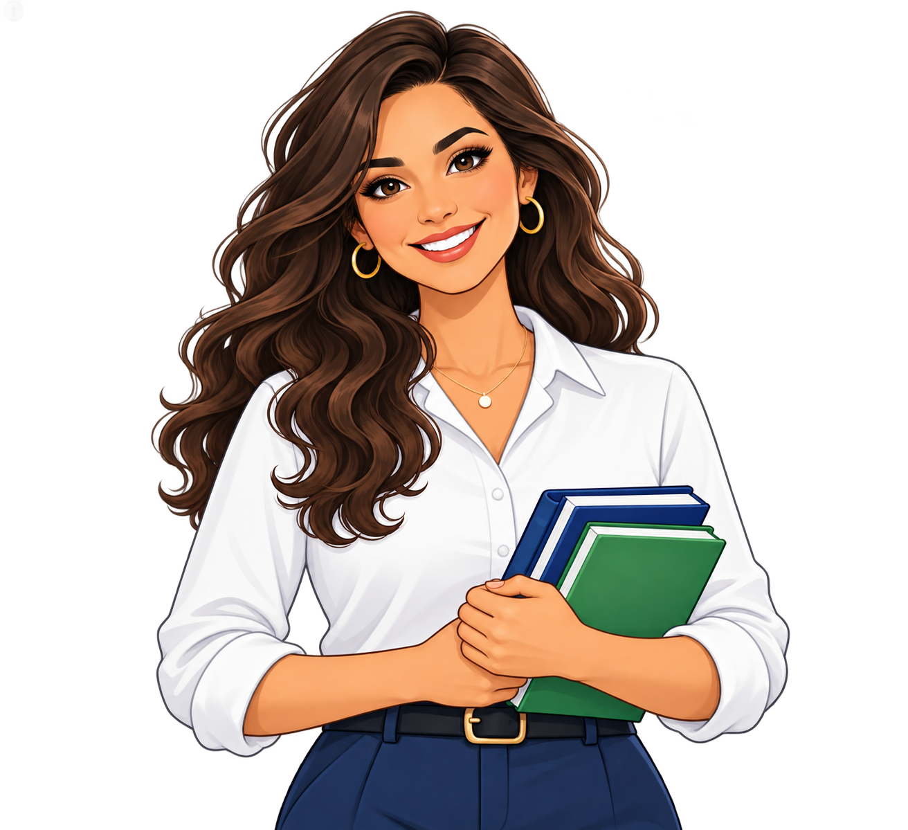 Illustrated Stacy welcoming students